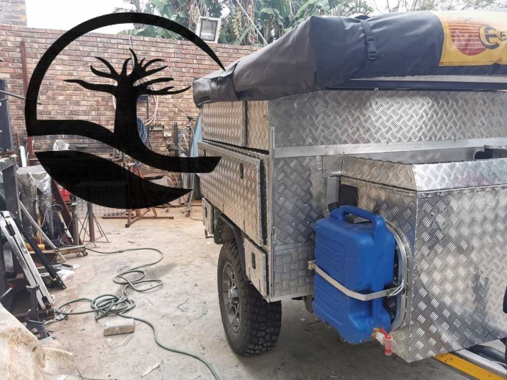 Completed Custom Remodeling of a B'rakah Camping trailer with Aluminum treat plate boxes.