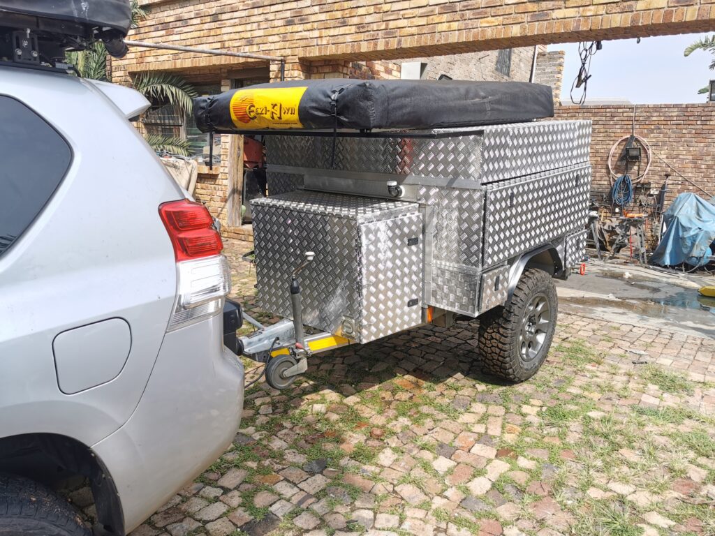 Completed Custom Remodeling of a B'rakah Camping trailer with Aluminum treat plate boxes.