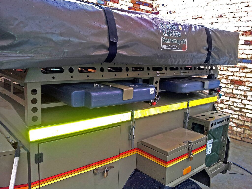 Custom installation of Gravity fed tanks on a Venter Bushbaby Camping Trailer