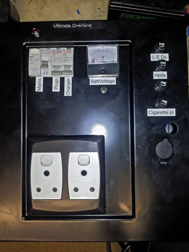 Custom Electrical installation in a Buzzard Bush Pig Camping Trailer.